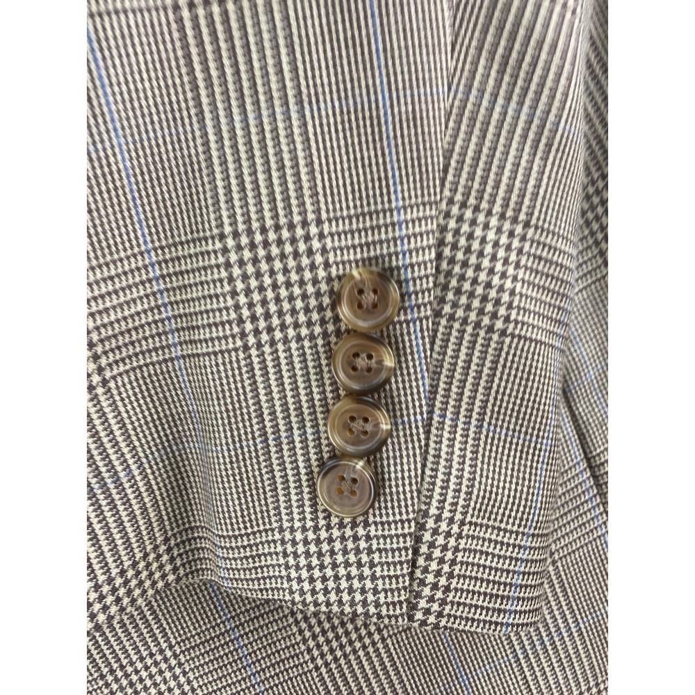 Vintage Ralph Lauren Sport Coat 48 L Beige Silk Wool Glen Plaid Designer LRL - Picture 8 of 13